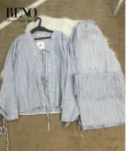 Linen Suit with Bow Tie – Soft Femininity Meets Effortless Elegance - Image 2