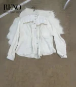 Linen Blouse with Delicate Chest Detailing – A Touch of Feminine Elegance - Image 3