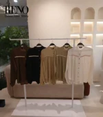 Linen Blouse with Delicate Chest Detailing – A Touch of Feminine Elegance - Image 4