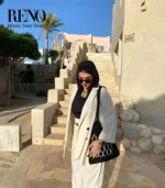 Linen Suit with Side Slits & Button Details - Image 2