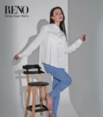 Linen Blouse with Delicate Chest Detailing – A Touch of Feminine Elegance - Image 2