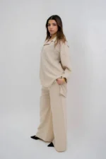 Striped Beige Linen Suit - Image 3