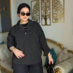 Striped Black Linen Suit