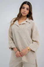 Striped Beige Linen Suit - Image 2