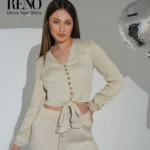 Freska Linen Suit – Crop Top & Pants for a Bold, Modern Look