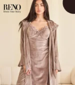Soft Velvet Robe with Nightdress