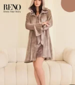 Soft Velvet Robe with Nightdress - Image 2
