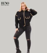 Wool Jacket with Elastic Waist – Practical & Stylish Design