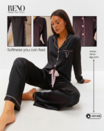 Luxury Winter Pajama Set in Black Design – High-Quality Imported + Gift Bag - Image 2