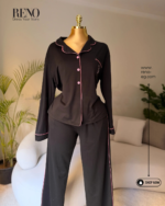 Luxury Winter Pajama Set in Black Design – High-Quality Imported + Gift Bag
