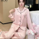 Soft Pink Satin Pajama Set – Elegant & Comfortable