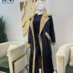 Long Black Winter Jacket with Fur – Premium Turkish Fabric