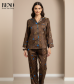 Imported Starry Satin Pajama Set – Elegant & Cozy - Image 2