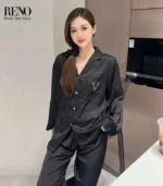 Heart Print Pajama Set – Soft & Feminine