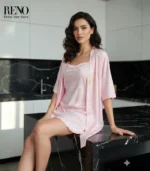 Nightdress with Satin Robe – Elegant & Comfortable