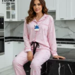 Comfortable Pajama Set with Cute Cartoon Touch