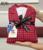 Burgundy Polka Dot Pajama Set - Image 3