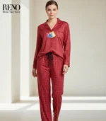 Burgundy Polka Dot Pajama Set - Image 2